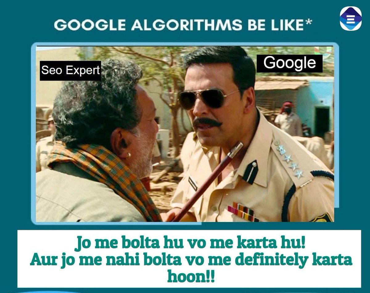 evendigit's tweet image. #GoogleAlgorithms changes 9 times a day on average! 😲
@Google is making more and more changes to its #algorithms.People try to follow various tricky practices to rank up on Google.But Google learns the pattern and adapt the way to stop ranking faulty #content
#funnymemes #memes