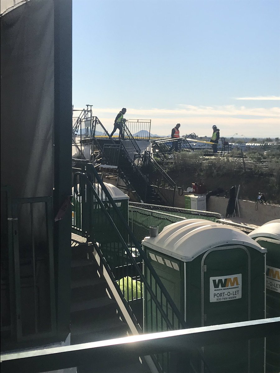 CaseyPash's tweet image. Have seats on 16 today @WMPhoenixOpen and a bridge collapsed to the structure... and not able to sit in our seats! Hope they get it fixed! #flashbackstosuperbowl2011 @abc15