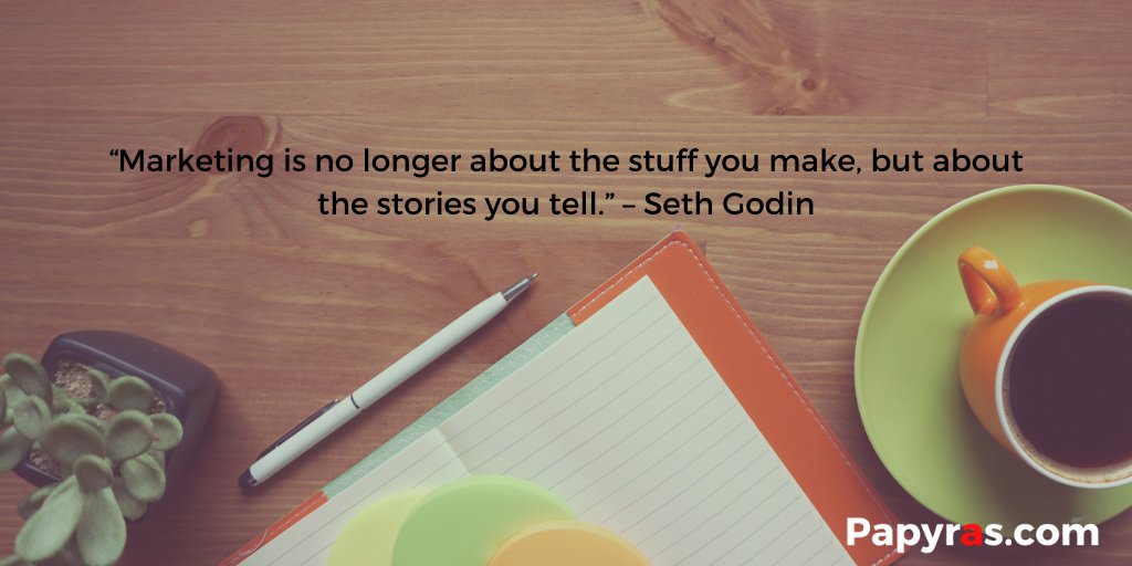 PapyrasCom's tweet photo. Marketing is no longer about the stuff U make, but about the stories you tell. #marketing #MarketingDigital #marketingstrategy #marketingtips #marketingplan #B2B #B2BSales #leads #blogger #blogging #content #contentmarkating #contentcreator #entrepreneur #business #businessowner https://t.co/TqDZ2Ol2lO