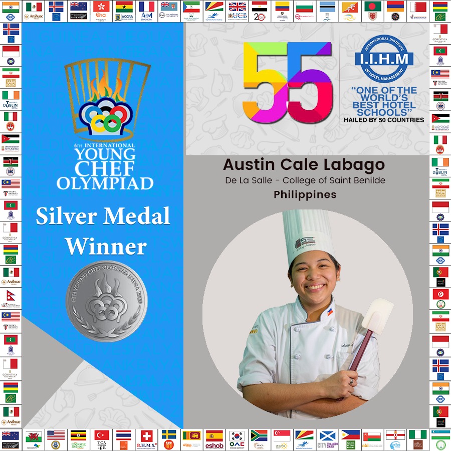 IIHMHOTELSCHOOL's tweet photo. The winner of Silver Medal Winner is Austin Cale Labago from De La Salle - College Of St. Benilde, Philippines (@BenildeNews)! Many, many congratulations on winning the Silver Medal at @ycolympiad!
@TourismPHL
@indembmanila
#YCO2020 #SilverWinner #YCO #IIHM #YCORocks #Silver
(V) https://t.co/5FuMXRbAcm