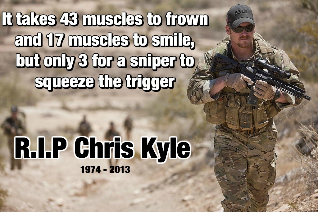 7 years ago today, the world lost the man, the myth, the legend, Chris Kyle. Gone but not forgotten. Merica.