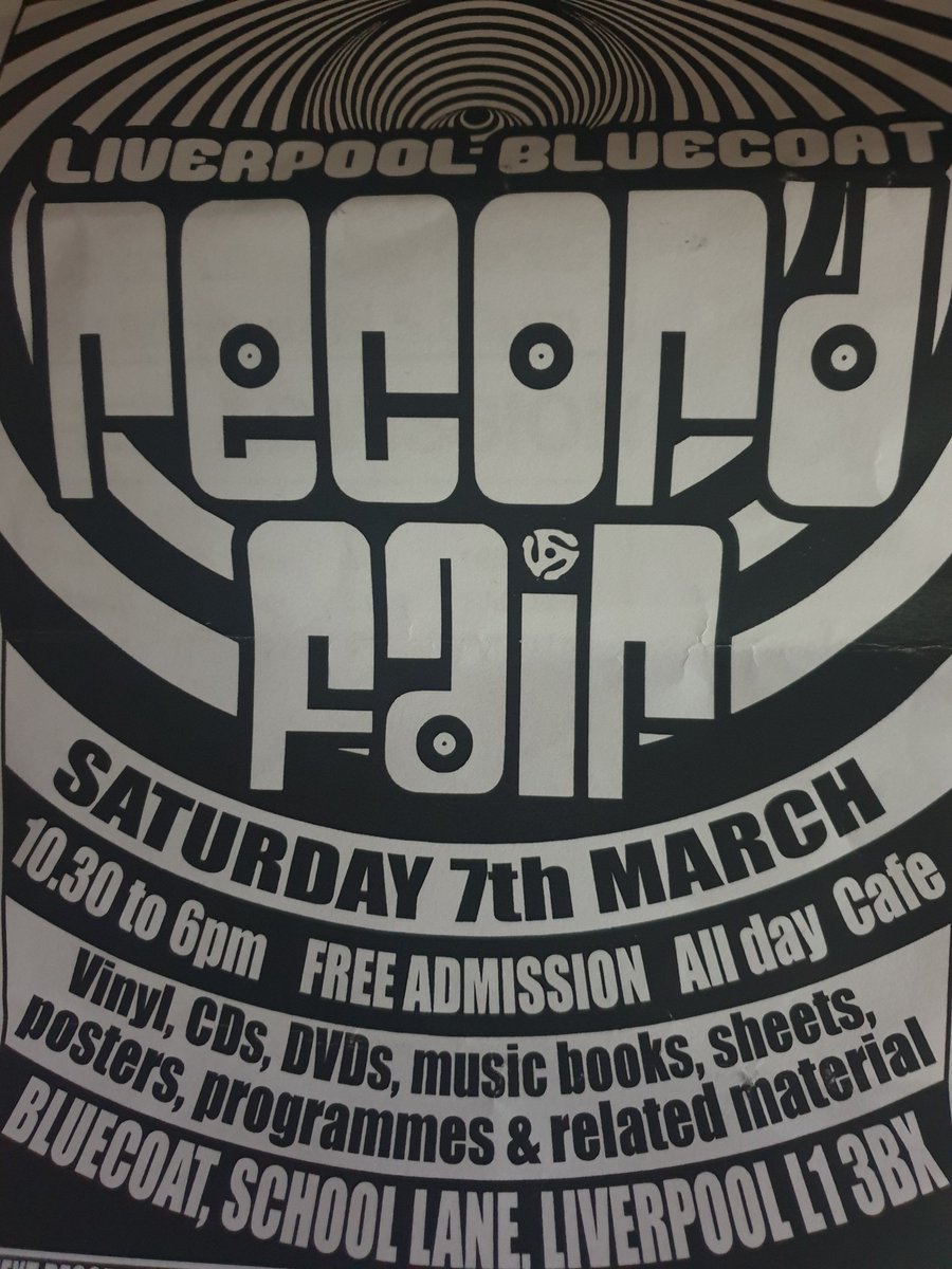 LiverpoolRecord's tweet image. #LIVERPOOL  #Record Fair  SATURDAY 7TH MARCH 

 10.30am - 6pm Free entry 

 more info @ BLUECOAT SCHOOL LANE LIVERPOOLL1 3BX VINYL, CDs, DVDs, music PROGRAMMES books, SHEETS, posters. @theBluecoat
 
@LiverpoolRecord
 
@StusConsultancy
 
@BIZZretweet thebluecoat.org.uk