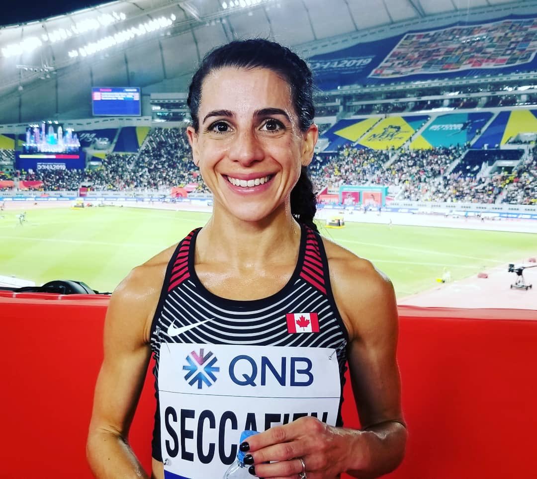 ‪Andrea Seccafien lowers the 🇨🇦 women’s half marathon record, clocking 1:09:38 to surpass @tasha_wodak’s 2 week old record time of 1:09:41 👏 ‬
