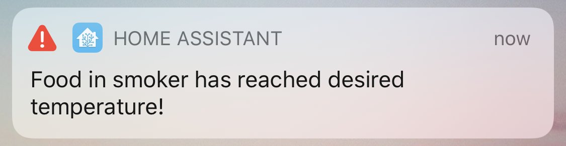 iPhone alert that food has reached correct temperature 