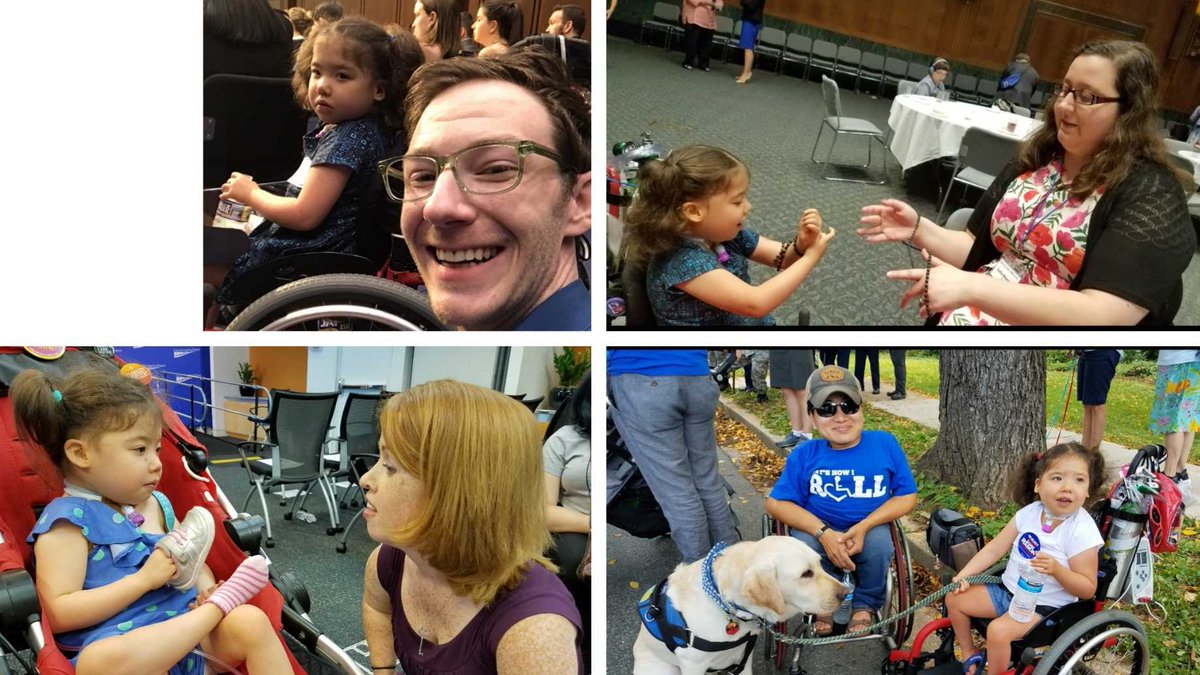 collage of four photos of Xiomara with Rebecca, Mia, Matt, and Julia