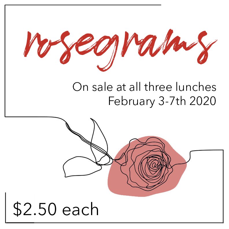 Hey SBA! Valentine’s Day is right around the corner, and Student Council’s got you covered. Rosegrams are on sale again all week in the atrium for only $2.50! Make sure to have the full name and homeroom number of the recipients before purchasing. <a href="/sbastudgov/">SBA Student Gov</a> @SBAtoday #SBAtoday