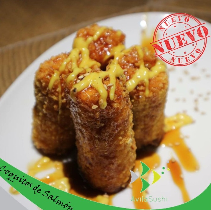 AvilaSushi's tweet photo. NUEVO! CoquitosDeSalmón Deliciosos coquitos de salmón ahumado, rellenos de queso crema y cebollín, tempurizados y bañados en salsa anguila y fuji! 😋 En AvilaSushi somos tu opción en Sushi a domicilio. Contáctanos vía Whatsapp 📲 #Caracas #LomasDelAvila #TerrazasDelAvila https://t.co/xknF6hguGc