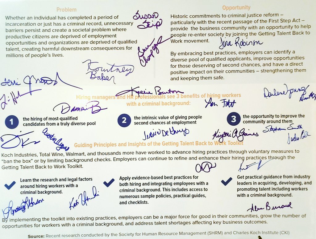 LA_SHRM's tweet photo. Attendees of the Louisiana SHRM Diversity & Inclusion Summit took the pledge to get talent back to work. The formerly incarcerated who have served their time should not be “re-sentenced” by employers @SHRM #GettingTalentBackToWork #LASHRMDiv @SHRMPress https://t.co/Efg2G4Y5tq https://t.co/7MEXuOQCKq
