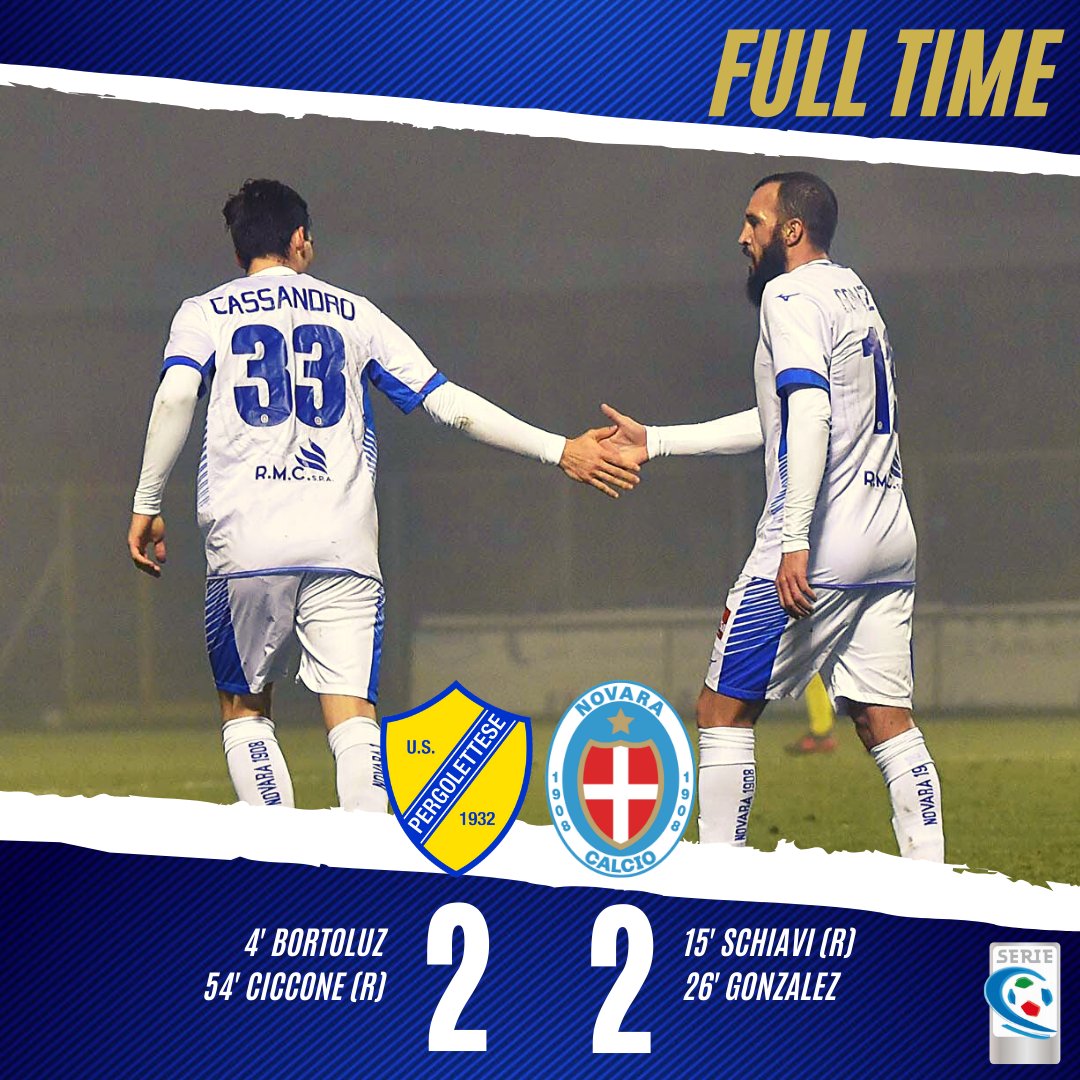Novara__1908's tweet photo. ⏱ 90'+3' | 🔚 TRIPLICE FISCHIO!
Terzo pareggio consecutivo per gli #Azzurri 😕
#PERNOV 2️⃣-2️⃣
#ForzaNovara #AndumaFiöi https://t.co/swbub2VFCk