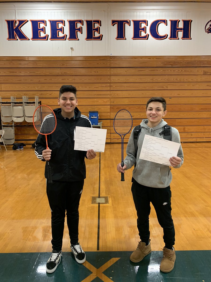 Congrats to D block badminton champs Julio Hernandez Periera and David Maude! #KeefeTech