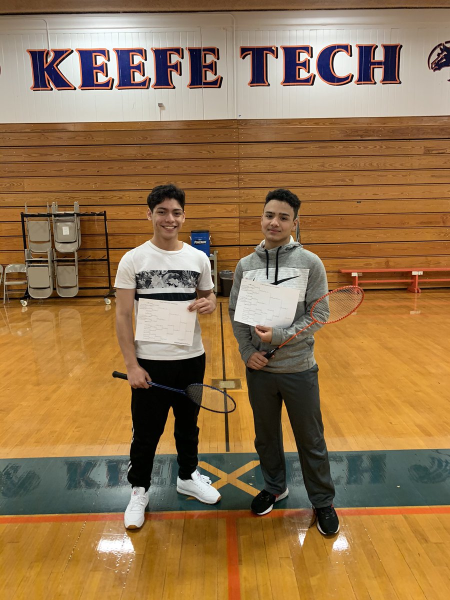 Congrats to F block badminton champs Julian Orellana-Vega and Daniel Fabrini! #Keefetech