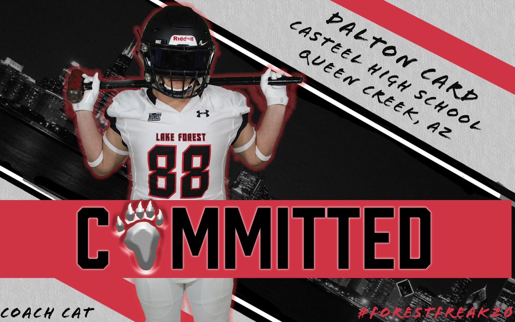 CardDalton's tweet photo. I can’t wait for the next chapter in my life. With that being said I am 110% COMMITTED to Lake Forest College. #FORESTFREAK20 @LFC_FOOTBALL @CasteelFootball @ISWEATGREATNESS @CodyTCameron https://t.co/Ijgiyg8tC7
