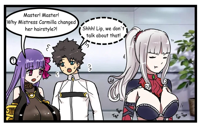 After the news of Ponytail Liz! #Fate/GO #パッションリップ #Fate/GrandOrder #Fate/EXTRA-CCC #Fate/EXTRA https://t.co/UVI9xZefQs 