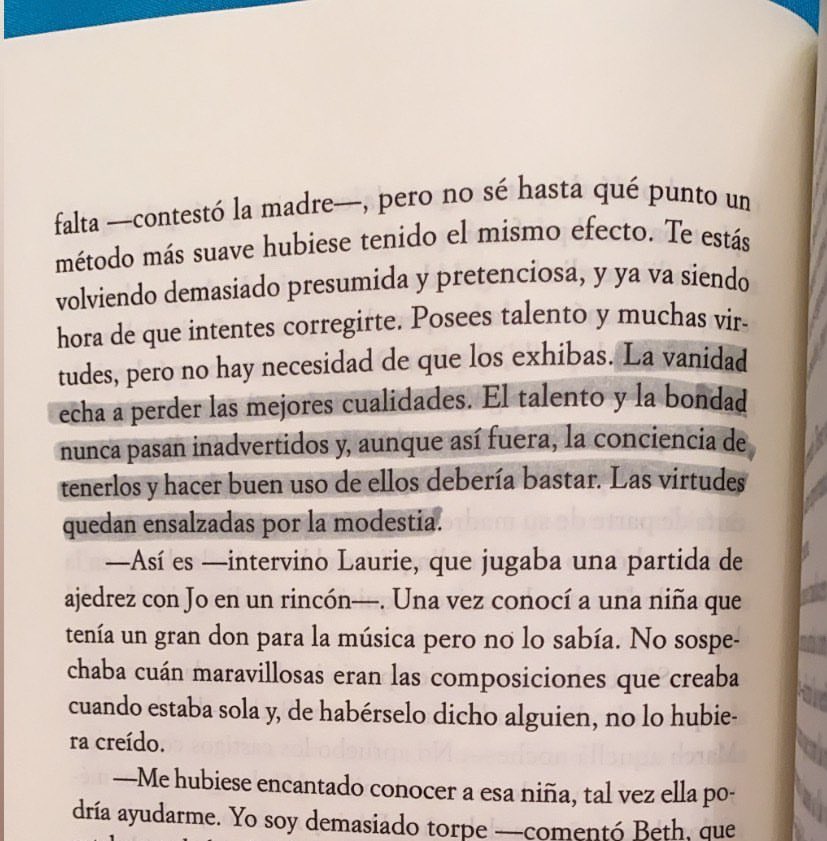 “La vanidad echa a perder las mejores cualidades. El talento y la bondad nunca pasan inadvertidos y, aunque así fuera, la conciencia de tenerlos y hacer buen uso de ellos...”
Libro: Mujercitas
Autor: Louisa may alcott
#cementeriodelibros