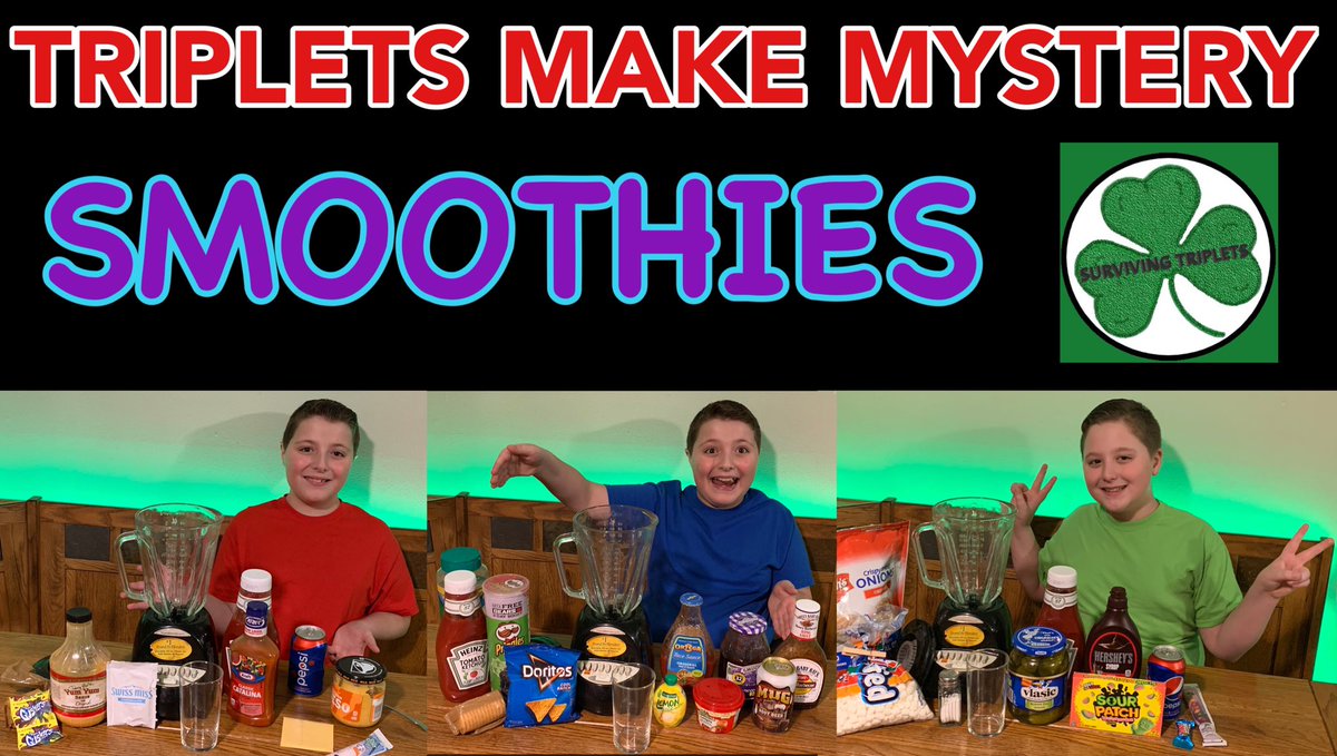 Surviving_Trips's tweet photo. TRIPLETS MAKE MYSTERY SMOOTHIES https://t.co/qtdjBDJP9l via @YouTube #grossfood #smoothiechallenge #mysterysmoothies #foodchallenge https://t.co/AFKHsZT3DF