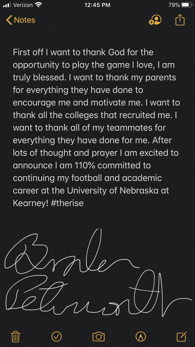 BPeterworth's tweet photo. Excited to announce I will be continuing my football and academic  career at the University of Nebraska at Kearney! Thank you to @Jake_Willrich and @CoachJoshLynn for this opportunity! Looking forward to getting to work! @UNK_Football #TheRise https://t.co/0eD15wpQnd