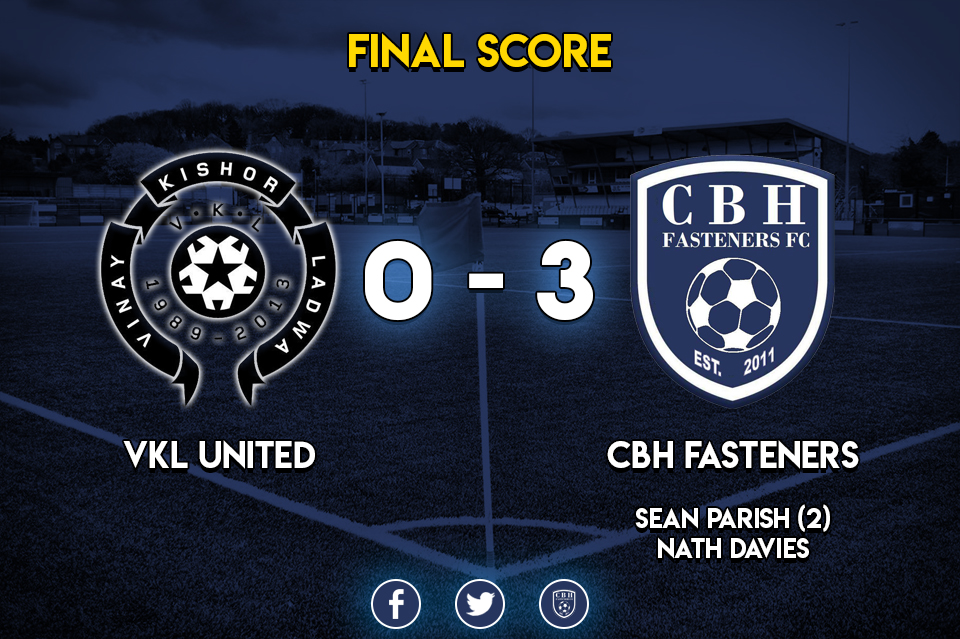 FT Result:

<a href="/VKLUTD/">VKL</a>  0-3 CBH Fasteners
<a href="/ParishNo9/">Sean Parish</a> (2)
<a href="/Ndavies17/">Nathan Davies</a> 

<a href="/Randswcl/">Redditch & SW League</a> 

All the best to <a href="/VKLUTD/">VKL</a> for the rest of the season. 

Next week we take on <a href="/Chaddsfc/">Chaddesley Ravens 🦅</a> in the quarter final of the Worcester Cup.

#UpTheFasteners
