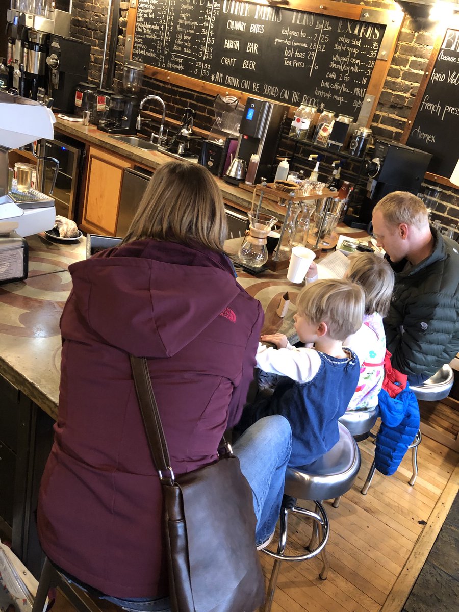 I stopped at a coffee in Kingsport. This family of four were reading together! It made my heat happy so see a family sharing books together.