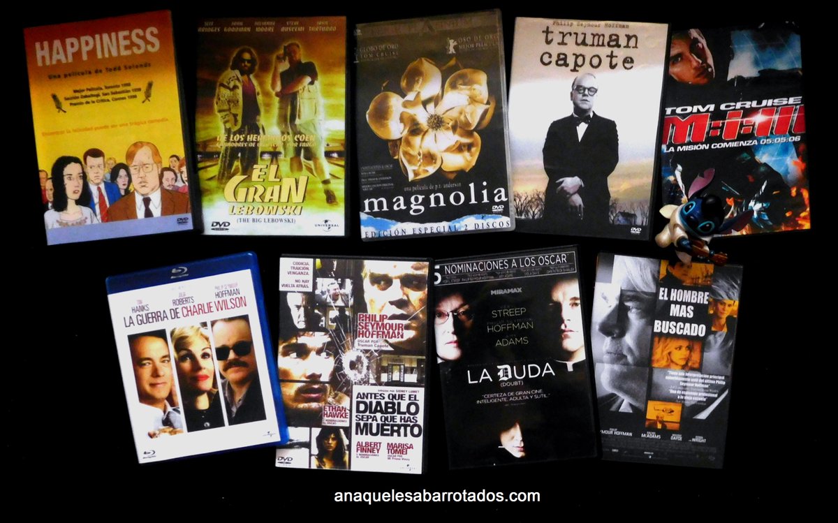 AnaquelesStitch's tweet photo. Seis años (¡ya!) sin #PhilipSeymourHoffman...
---
Happiness (1998)
El gran #Lebowsky (1998)
Magnolia (1999)
#TrumanCapote (2005)
Misión: Imposible (2006)
La guerra de Charlie Wilson (2007)
Antes que el diablo sepa que has muerto (2007)
La duda (2008)
El hombre más buscado (2014) https://t.co/7SDDNIGpdf