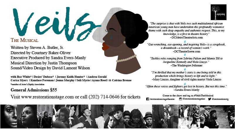 RestorationStg's tweet photo. #WashingtonDC, from February 13th thru February 23rd you have one last chance to see “#VeilsTheMusical” before it heads to #LA!  Get tickets at https://t.co/s5fSl8AWoZ #restorationstage #sandraeversmanly #BHERC #StevenAButlerJr #BlackTheatre #DMVevents #VeilsTheMusicalLA https://t.co/0kP6cmMVR3