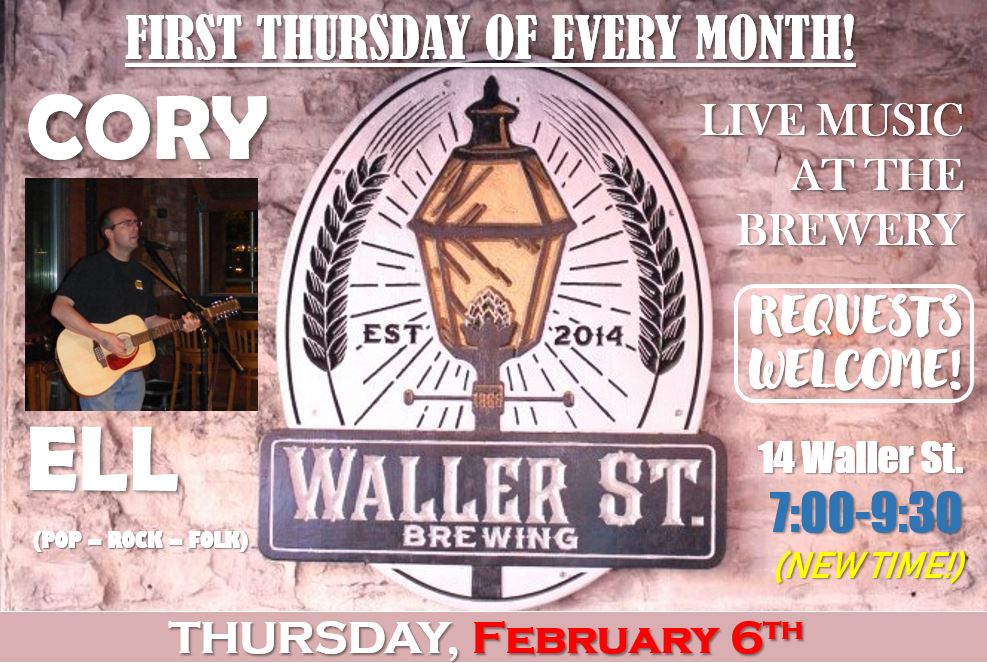 Back playing tunes and sipping brews this Thursday (6th), 7:00 pm at <a href="/WallerStBrewing/">Waller St. Brewing</a> (14 Waller, just under The Loft Board Game Lounge). Because... Leap Year, amiright? #WeWantGreatBeer #CoryEllMusic
