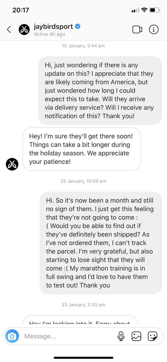 NickLeachDJ's tweet photo. @jaybirdsport my fiancee won a completion you posted on #instagram - Shocked that it's been 6 weeks and you haven't sent her the prize yet! Shocking and disappointed! Terrible customer service @instagram #Competition https://t.co/iU12dAPqqX