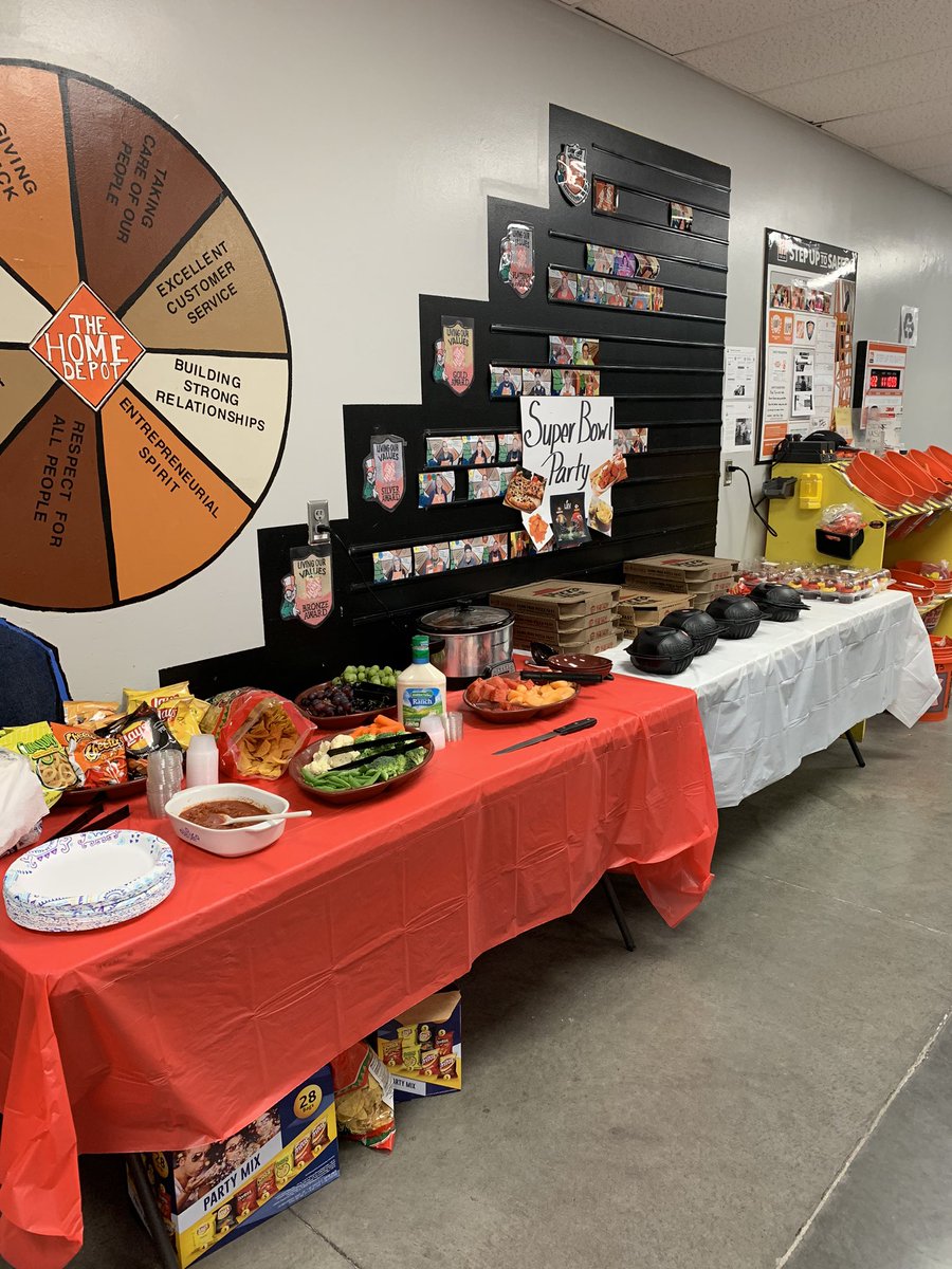 Super Bowl Party for the associates here at #THD4031 who are working today! Thank you for everything you do! <a href="/JeffWoodard4031/">Jeff Woodard</a> <a href="/dlwolf0621/">Diana</a> <a href="/Julian_4031/">Julian Correa</a>