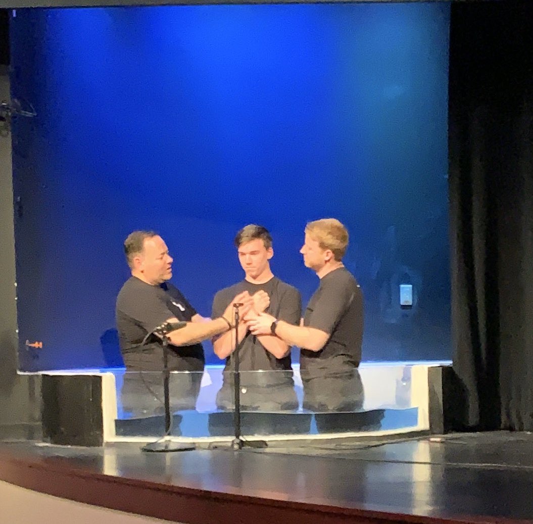 My son, Dillon getting baptized today. It was a decision he made all on his own and one that brought me to overwhelming tears. I love you Dillon and am so proud of you for declaring Jesus Christ your Lord and Savior. Thank you @heartlandchurch