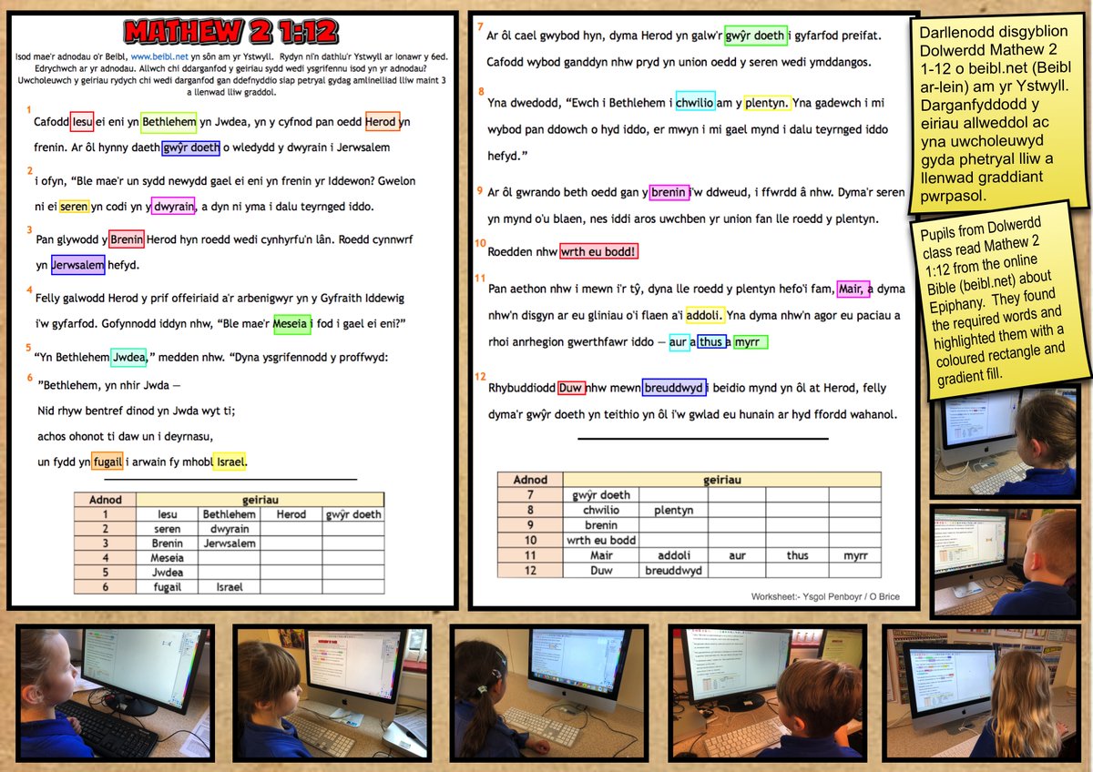 ysgolpenboyr's tweet photo. Mae dosbarth Dolwerdd wedi bod yn dathlu a dysgu am yr Ystwyll wrth gwblhau taflenni gwaith yn J2E.  Dolwerdd class have been celebrating and learning about Epiphany by completing worksheets in J2E. @Danny_j2e @just2easy_com @ChurchinWales @HwbNews @Angelsoft5 https://t.co/XwLQi39Icm
