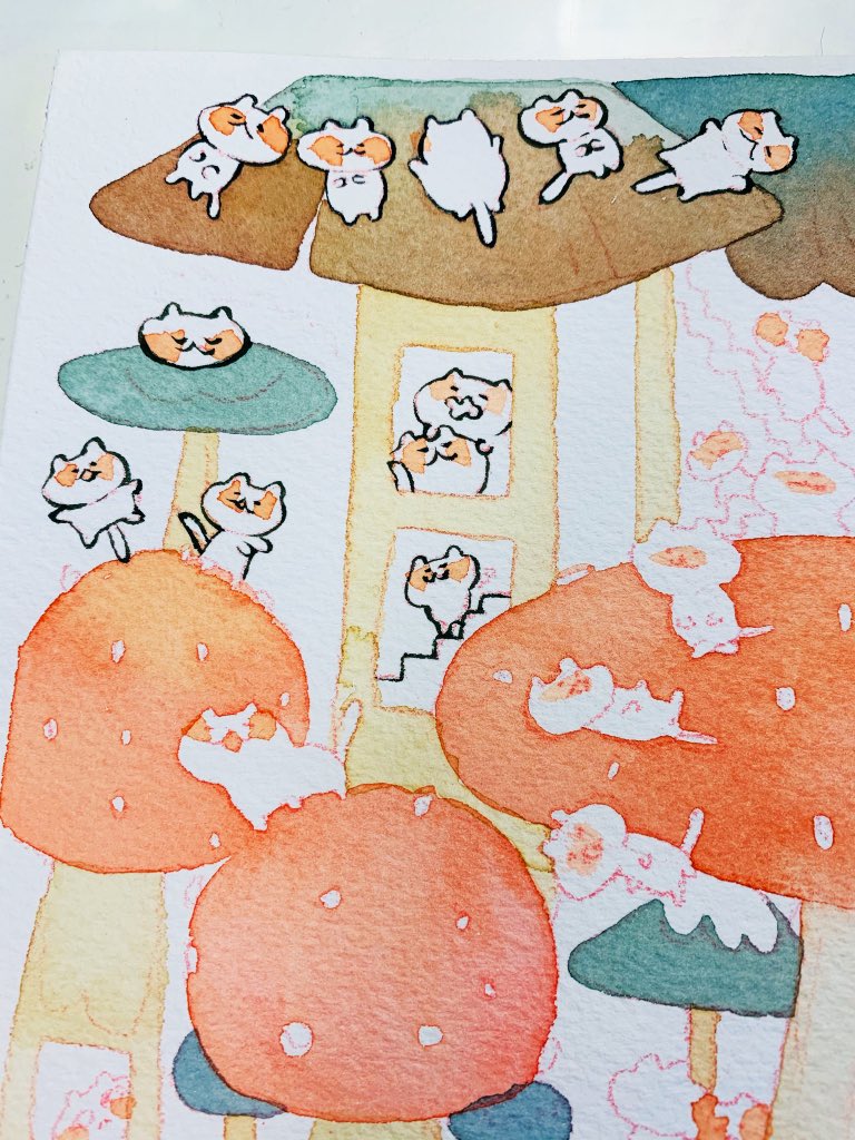 wip 
drawing 80 tiny cats 