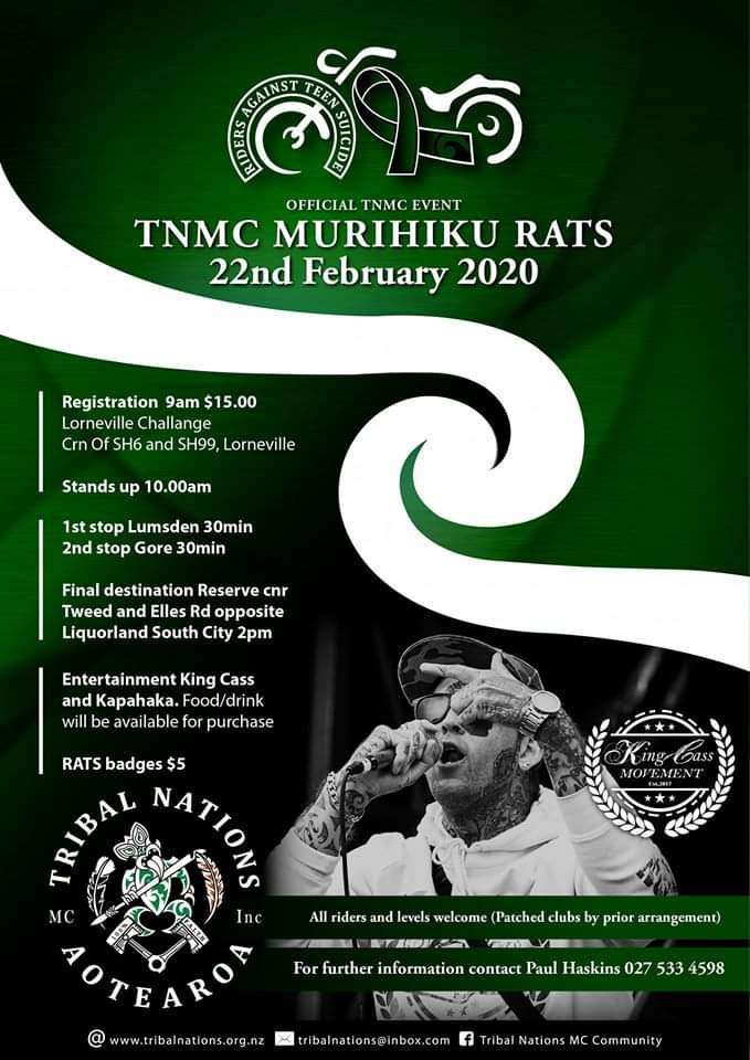Huntercharlesa2's tweet photo. Next up💪💯

King cass live performance and testimony in invercargill.

Shout outs Paul Haskins and the r.a.t.s team for putting me on this amazing event to stand as a rider against teen suicide with the tribal nations Tribal Nations MC Community

Looking forward to this event https://t.co/tLHJbuOSSg