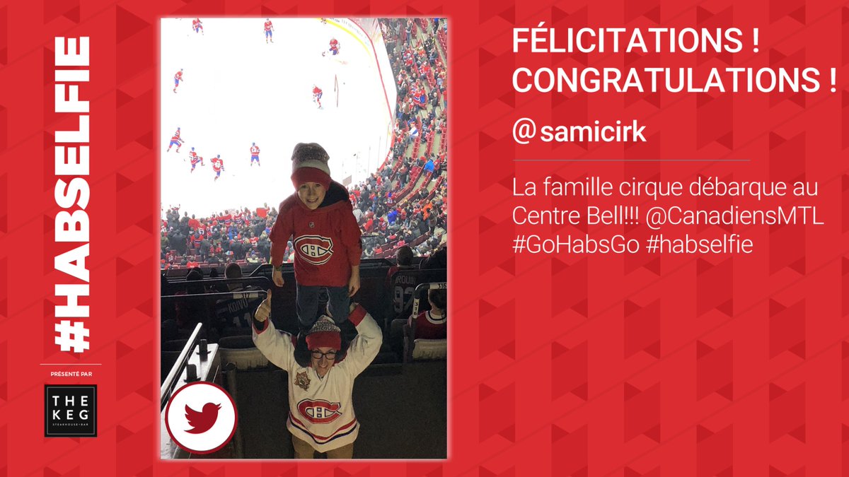 CanadiensMTL's tweet image. Félicitations au gagnant #Habselfie de ce soir, @samicirk, qui a remporté une carte-cadeau de 100$ au @thekeg! 🤳

Congratulations to tonight's #Habselfie winner, @samicirk, who takes home a $100 gift card to @thekeg! 

#GoHabsGo