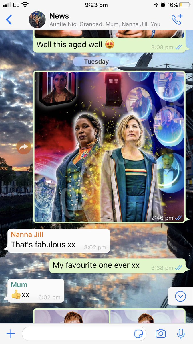 Aaroonio's tweet photo. Texts like this from the fam always make the night even greater
Then their reactions to my artwork during the week always make me so proud ππΌππΌ
#DoctorWho #Family #TrainedThemWell #ItsTheirFaultIGotIntoIt https://t.co/kxHG3kmNJf