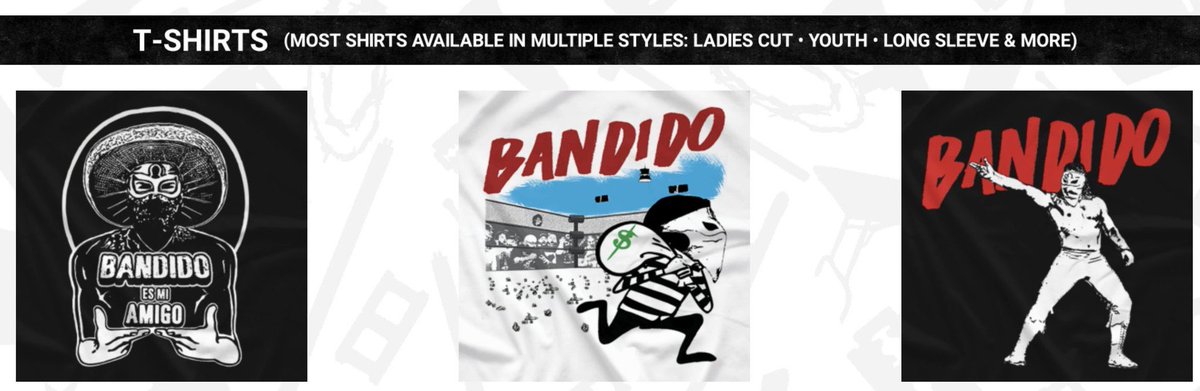 BandidoMerch1's tweet photo. Amigos, PWT esta tiendo una Promocion! Usen el codigo: SUPERBOWL en el checkout y ahorren el 20% de su compra. La venta termina cuando el juego concluya! Compren sus playeras en https://t.co/msG2SqnT1b Envios a Mexico y todo el mundo #TendidoComoBandido #TheMostWanted #SuperBowl https://t.co/dtXGJ1N2Xx