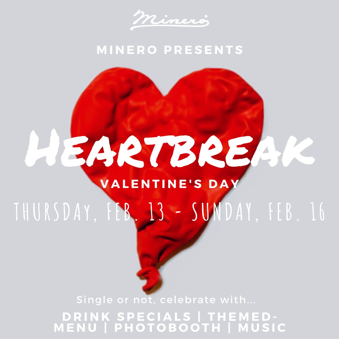 PonceCityMarket's tweet photo. Inspired by Kanye West’s iconic 808s &amp; Heartbreak album, Minero is hosting the ultimate anti-V Day bash this Valentine’s Day weekend  from Thursday, February 13 until Sunday, February 16! https://t.co/Fetm1o182l