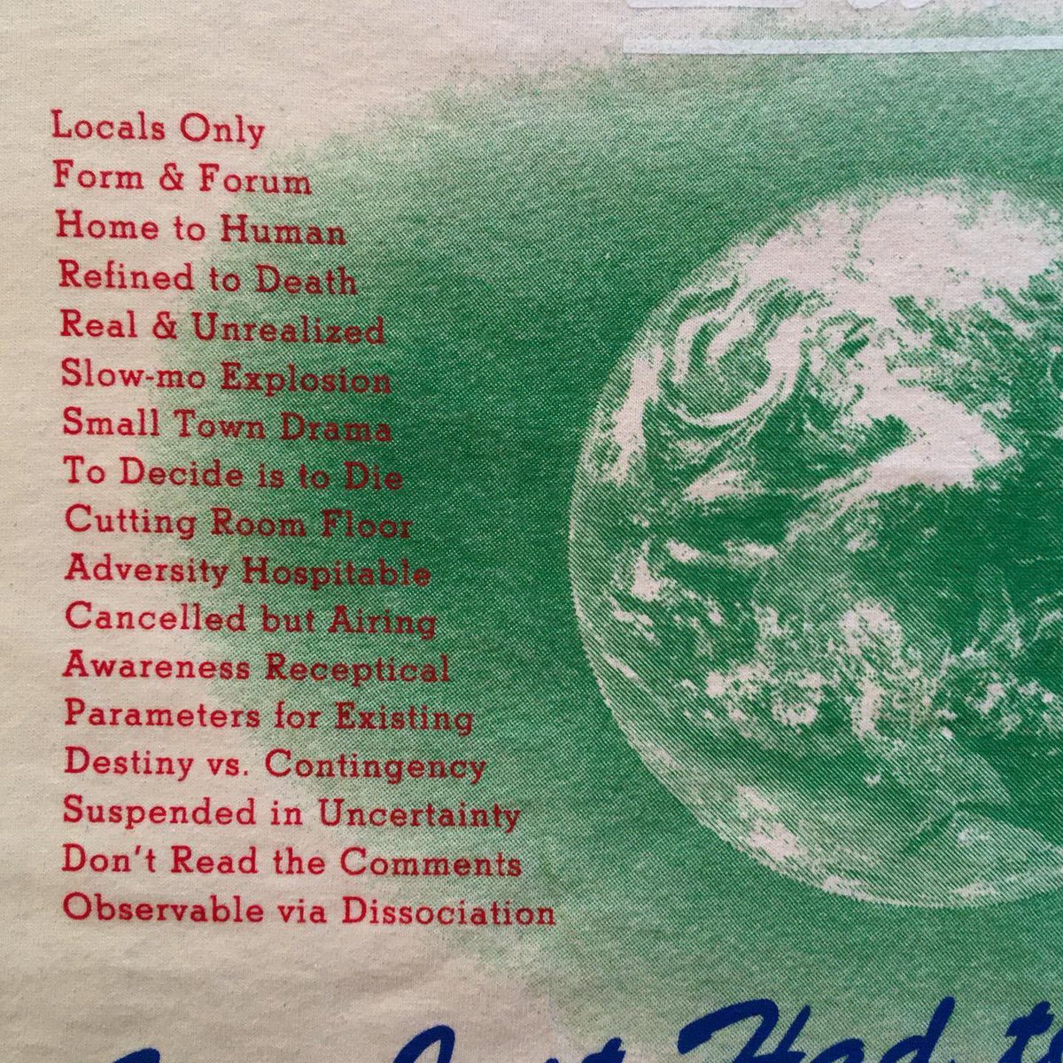 everendingkicks's tweet photo. I made 25 of this contemplative and jokey stand-alone art shirt regarding Earth and it's people.
• Printed on shirts made in the Bay Area • Made in USA every step of the way • 100% unbleached medium weight cotton • Sizes S-XL • $32 [shipping included] https://t.co/48iVpNRsSC
