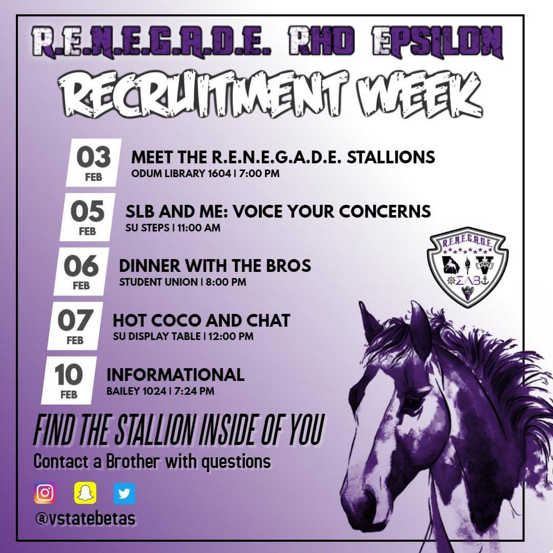 VstateBetas's tweet image. BETA WEEK IS UPON US 🎉🔥 Check out our many events this week and find out more on VSU's FIRST and ONLY Multicultural Fraternity 😈 #BetaWeek #vstatebetas #sigmalambdabeta #RhoEpsilonBetas #RenegadeBetas #valdostastate