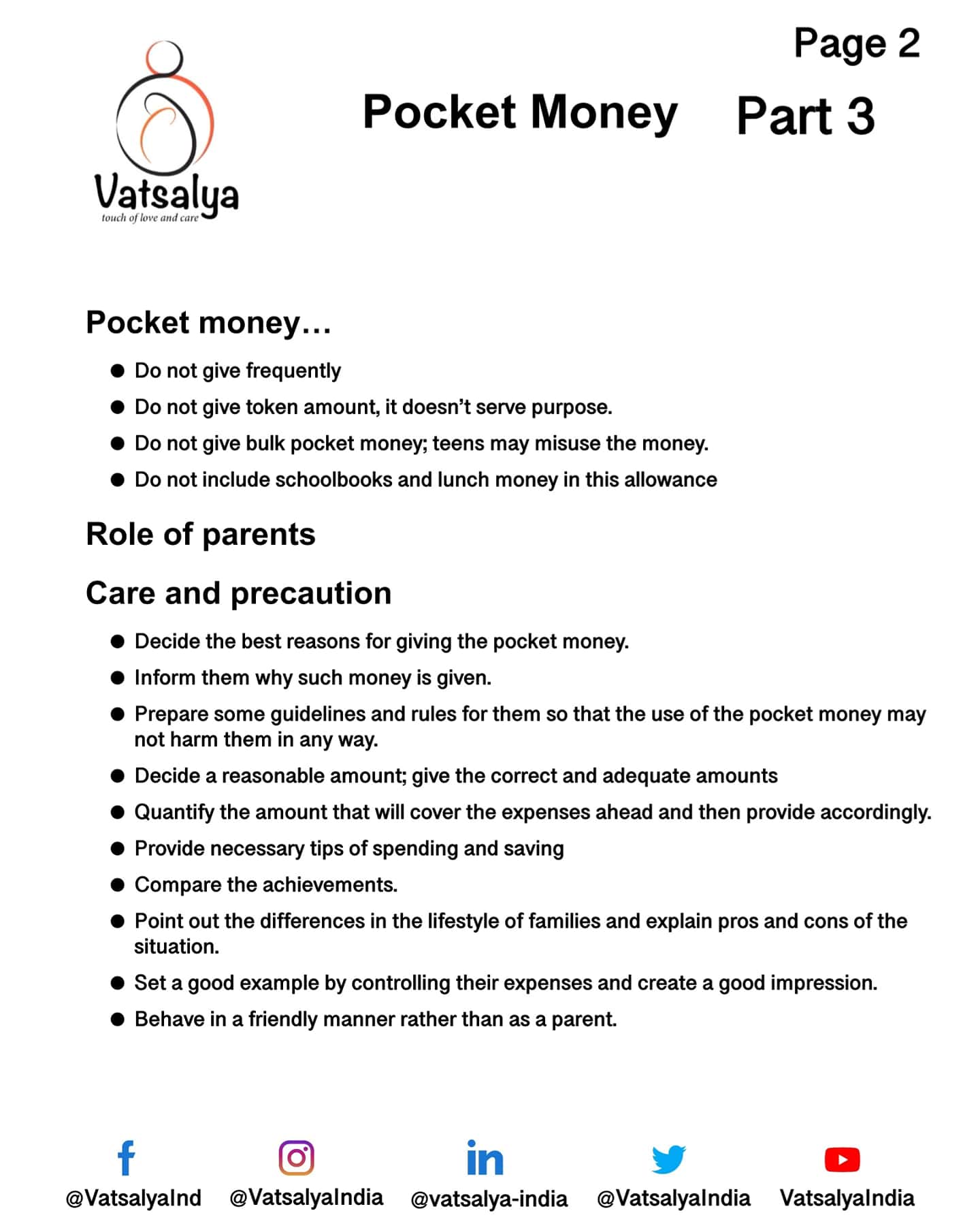 Vatsalya India on Twitter "Pocket money and budgeting part 3 Pocket