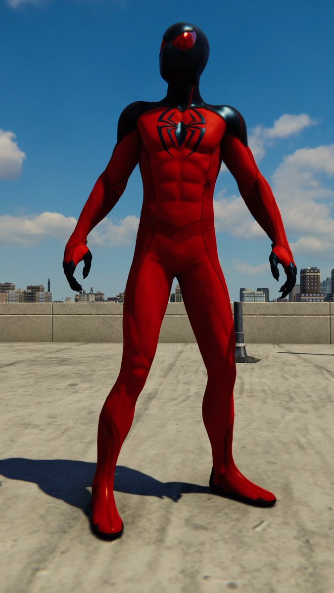 ◦ Scarlet Spider II Suit ◦⌁ suit power: none⌁ MORE claws⌁ worn by kaine parker in the comics⌁ love the black and red⌁ obtained during 'the heist' dlc