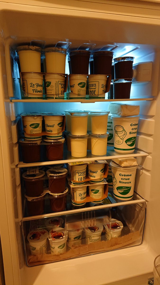 Frigo d'une parisienne qui rentre de week-end en Normandie 😋