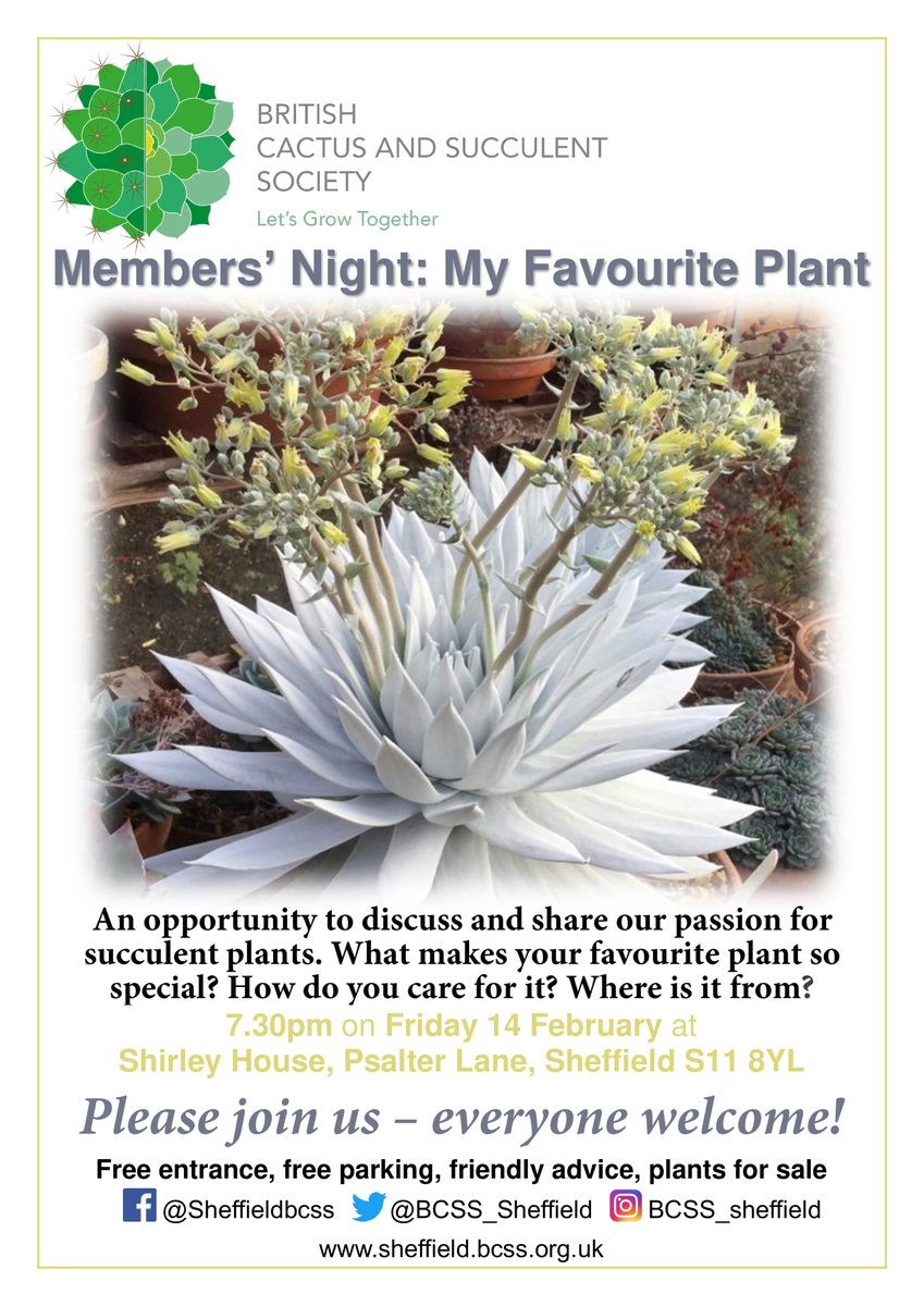 What's your favourite succulent plant and why? Where is it from and how do you care for it? Please bring your most special cactus or succulent along to our next Sheffield meeting and spread the love 🥰 
#cactus #succulents #sheffieldissuper