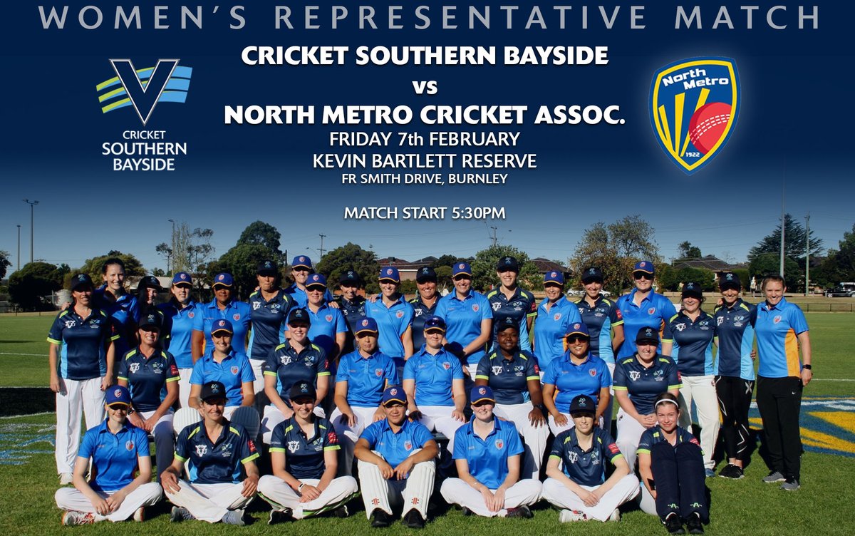 Its on - this Friday 7th February CSB v NMCA - venue <a href="/RichmondCityCC/">Richmond City CC</a> - Kevin Bartlett Reserve from 5:30 - includes <a href="/T20WorldCup/">T20 World Cup</a> Womens Trophy Visit
