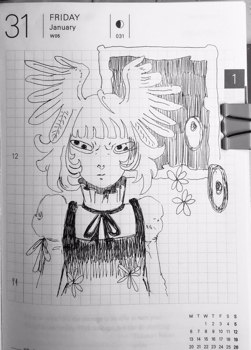 Hobonichi doodle on a page I forgot to fill in 