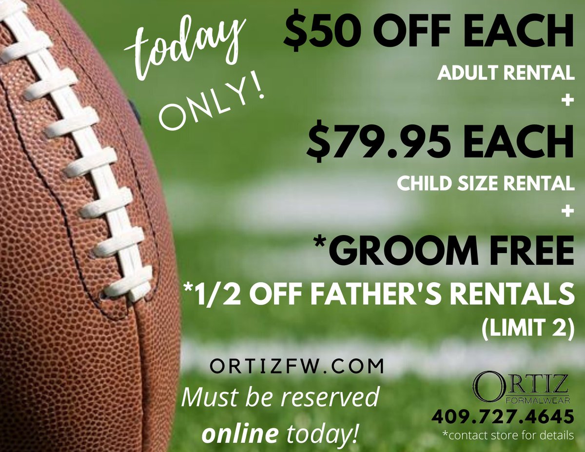 🚨 ⚡️ 24 Hour Flash Sale ⚡️ 🚨 
Getting married in 2020? 🤵🏼 👰🏼 💍 
Pre-Register with your wedding date with us today to receive this super deal. 
▶️ mailchi.mp/ortizfw/superb… 
Choose styles and colors layer.