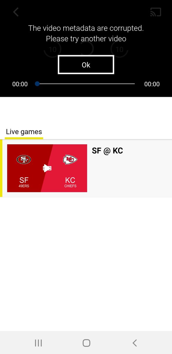 fstavares's tweet photo. Game Pass down 5 minutes into #sb54 !! Thanks! #NFLGamePass #SuperBowlLIV https://t.co/vYCxiRsyB7