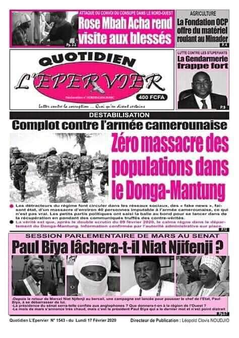 The "independent" newspapers all independently agree that there was "zero massacre" at Ngarbuh-Ntumbaw..."How can the army kill the people it is supposed to protect?" Gallows humor?  #AnglophoneCrisis  #AmbazoniaConflict  #Cameroon