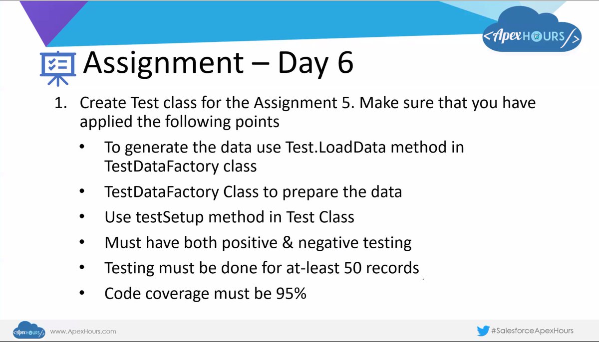 ApexHours's tweet image. Assignment for DAY 6 is ready.

#ApexHoursDev
