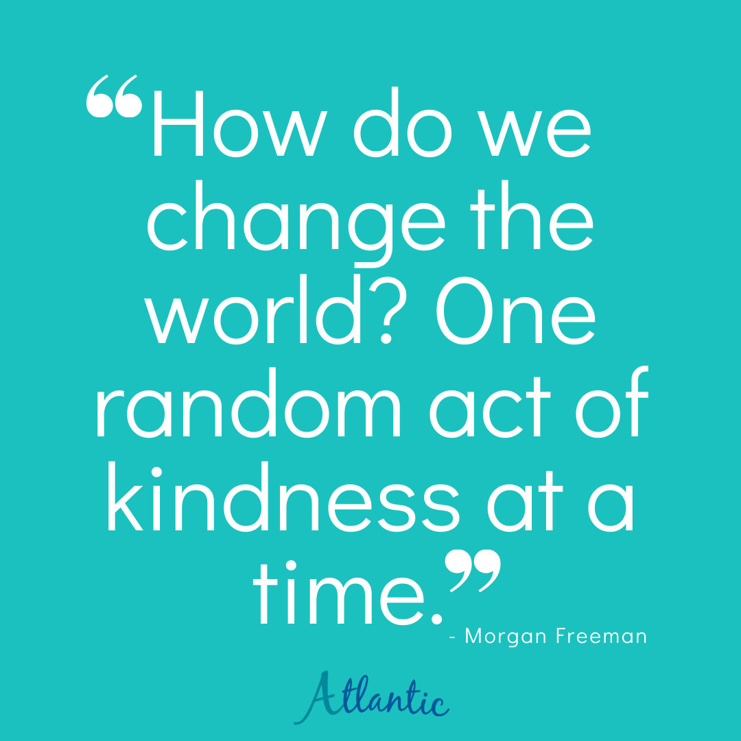 AtlanticLang's tweet photo. Today is #RandomActsOfKindnessDay - let's all choose to be kind today! 
@mentalhealth have a list of 50 acts of kindness you can do today, using their number generator. https://t.co/R5pejNiOgW https://t.co/XnKZkMuvJa