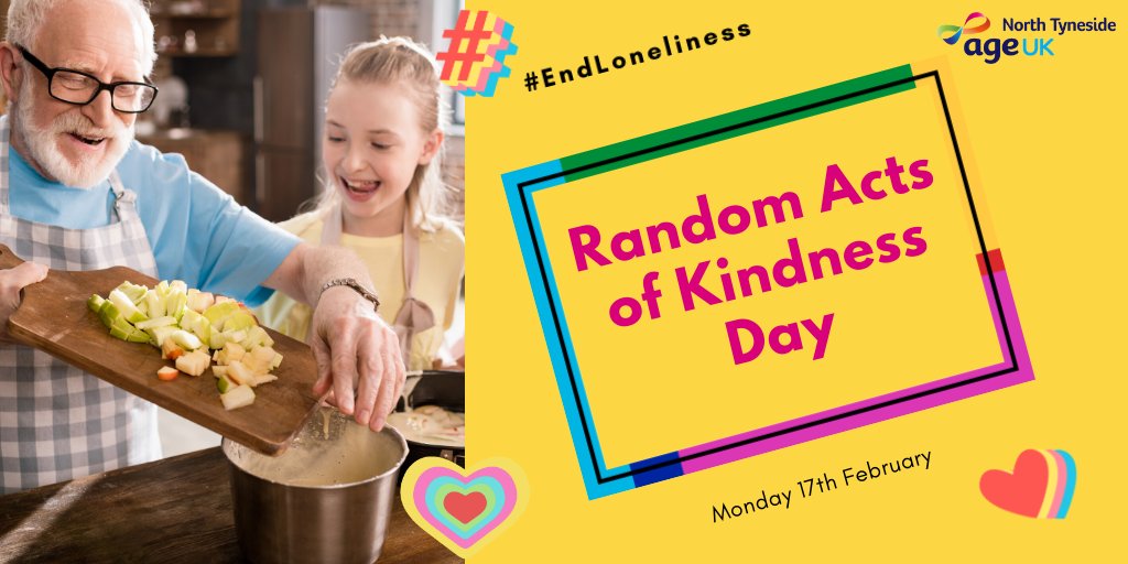 ageuknt's tweet photo. Let us know what you are doing to #EndLoneliness this Random Acts of Kindness Day #RAKday #kindness @age_uk @EndLonelinessUK @ageukcampaigns #ageuknt https://t.co/VyNksrAw46