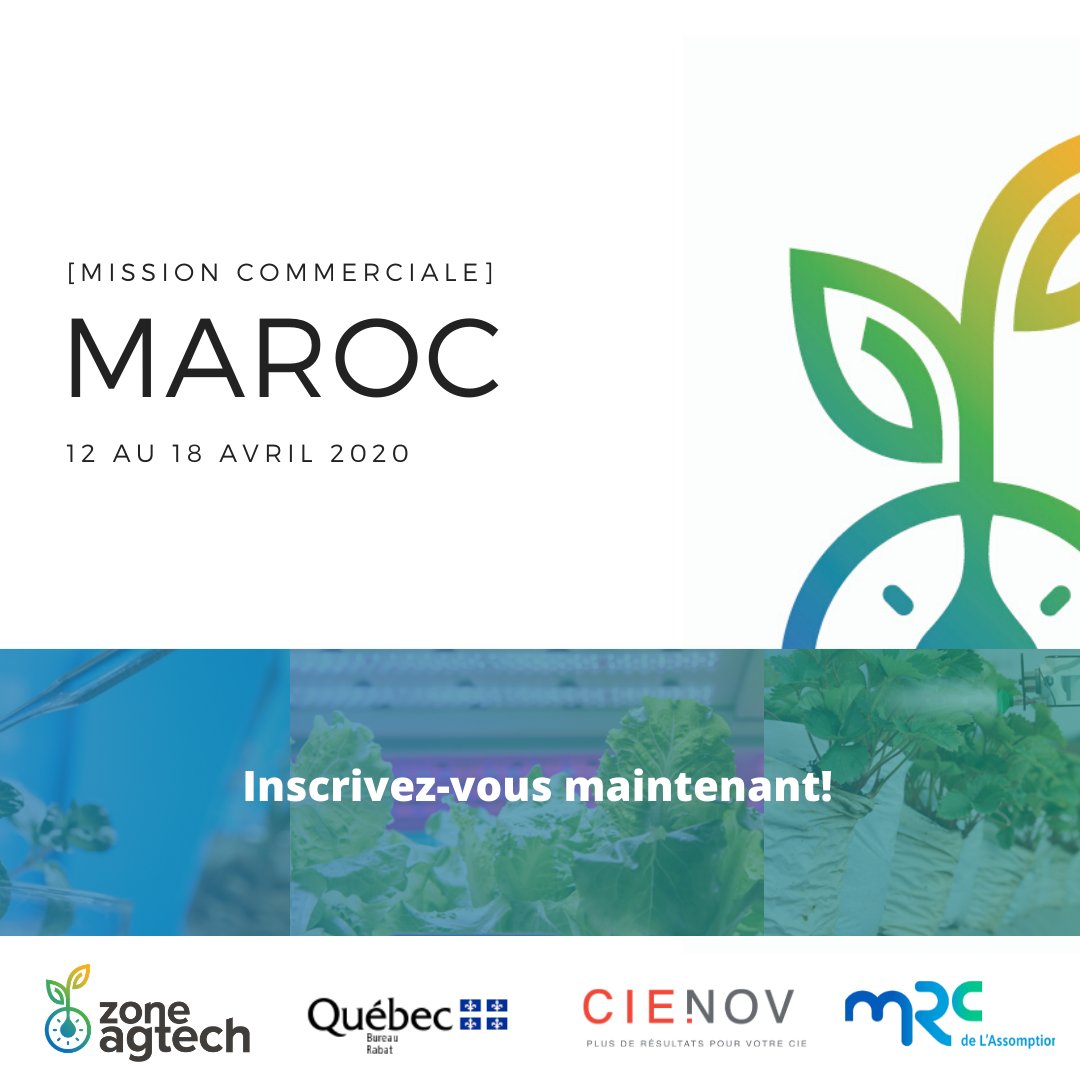 ZoneAgtech's tweet photo. Serez-vous des nôtres pour le tout premier évènement majeur de la #zoneagtech afin de positionner internationalement l'offre québécoise en #agtech et en économie circulaire du Québec?
Pour information et inscription : https://t.co/HZ55Jeqanx https://t.co/7hByeFrAtc